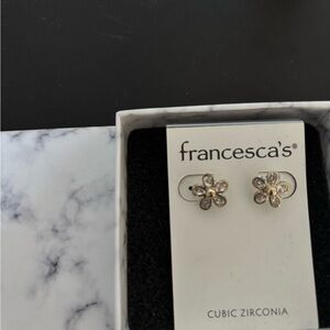 Francesca's Collections Gold and Silver Flower Earrings